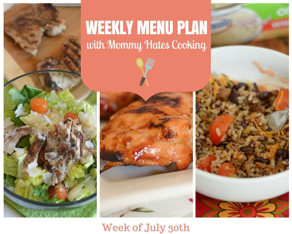 Weekly Menu Plan – Week of July 30th