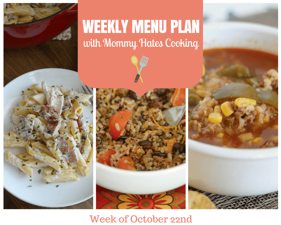 Weekly Menu Plan – Week of October 22nd
