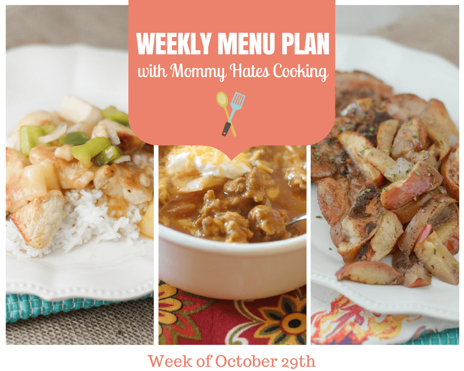 Weekly Menu Plan – Week of October 29th