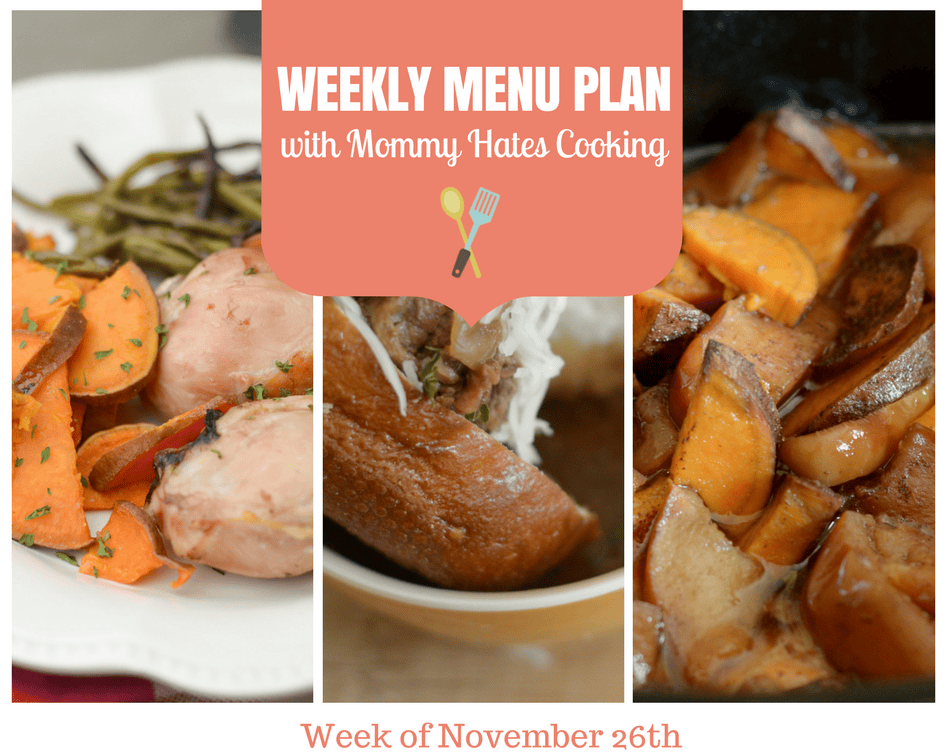Weekly Menu Plan – Week of November 26th