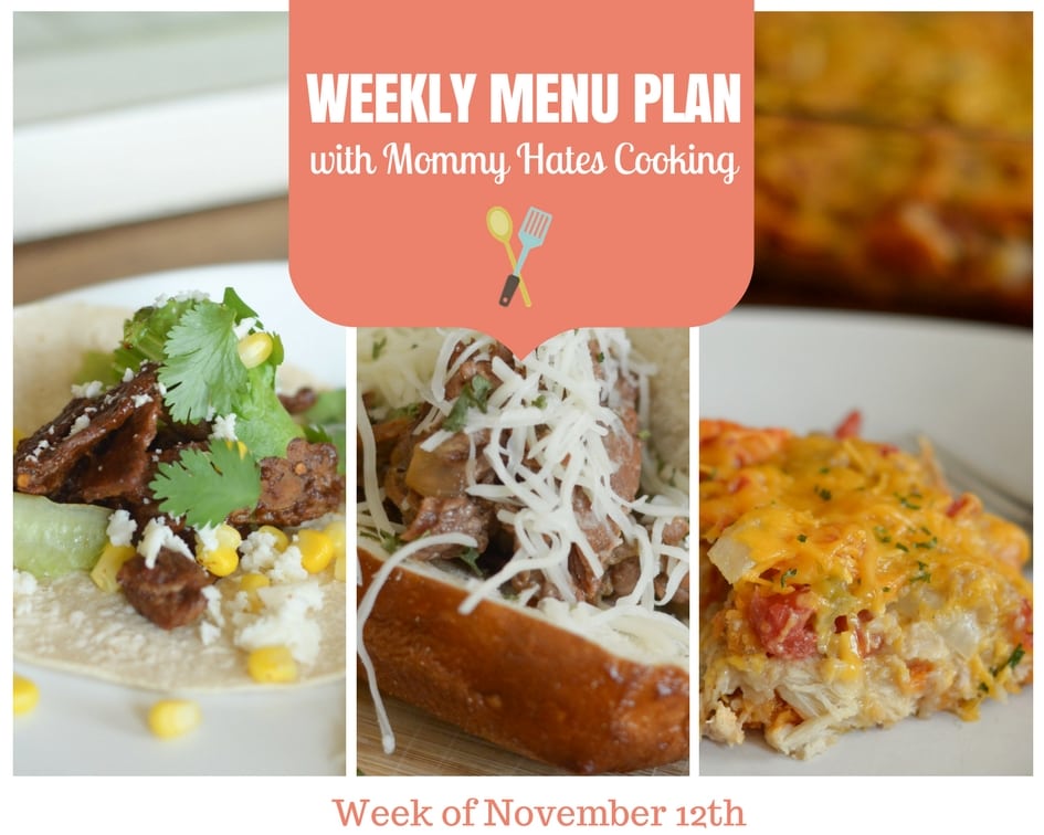 Weekly Menu Plan – Week of November 12th