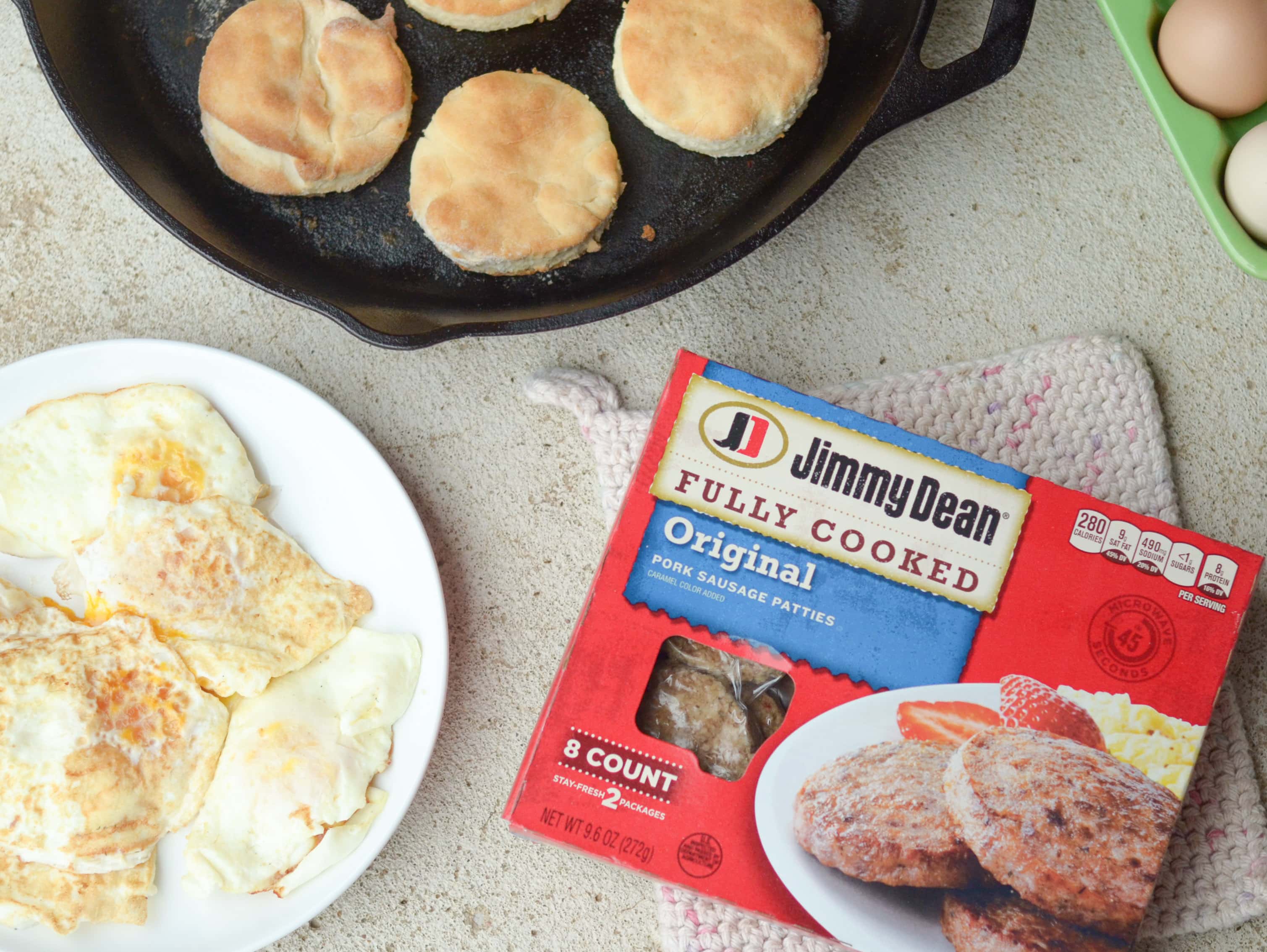 Homemade Buttermilk Biscuits with Sausage & Egg