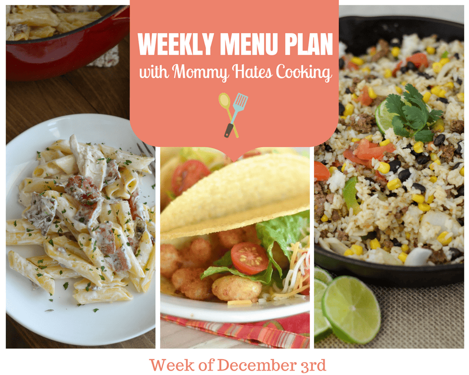 Weekly Menu Plan – Week of December 3rd