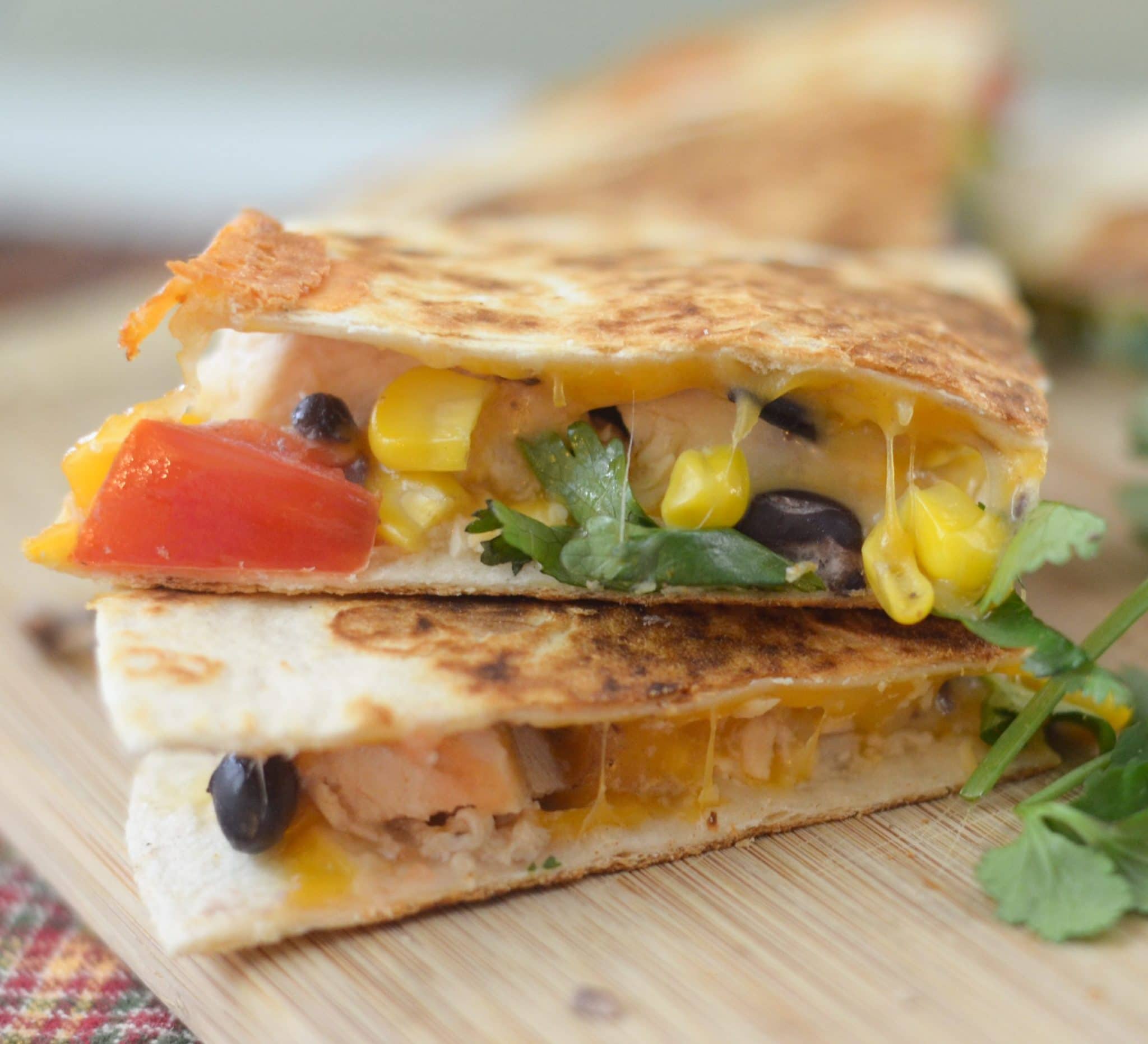 Chicken and Corn Salsa Quesadillas