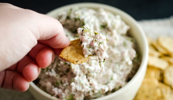 ham salad on a cracker