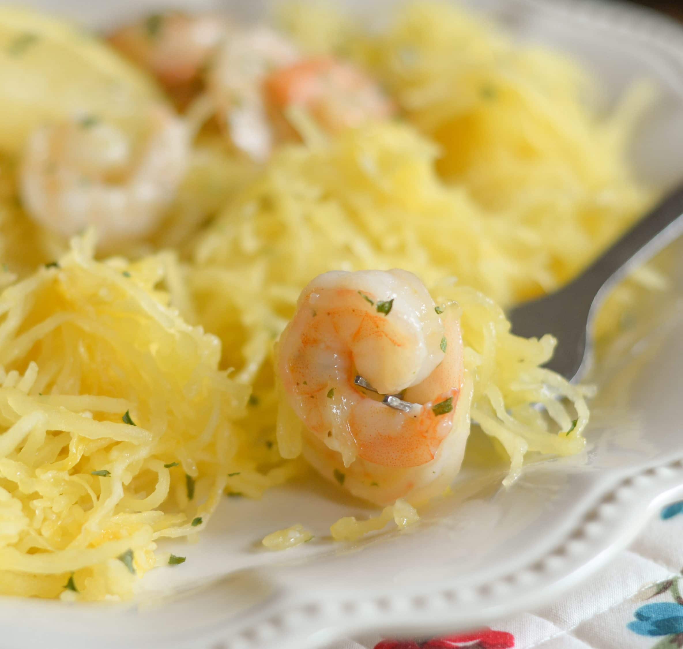Gluten Free Shrimp Scampi with Spaghetti Squash