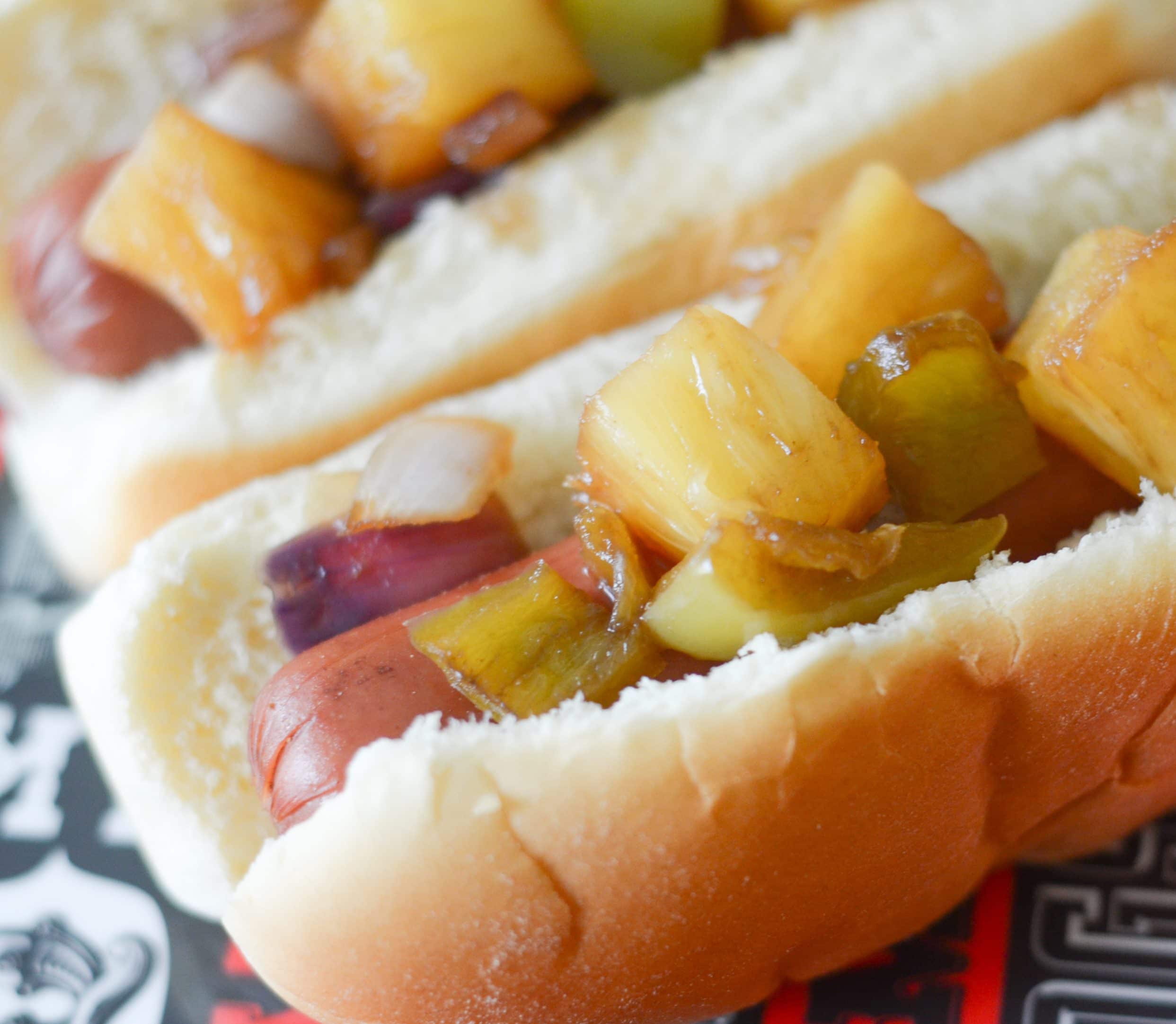 Easy Grilled Hawaiian Hot Dogs
