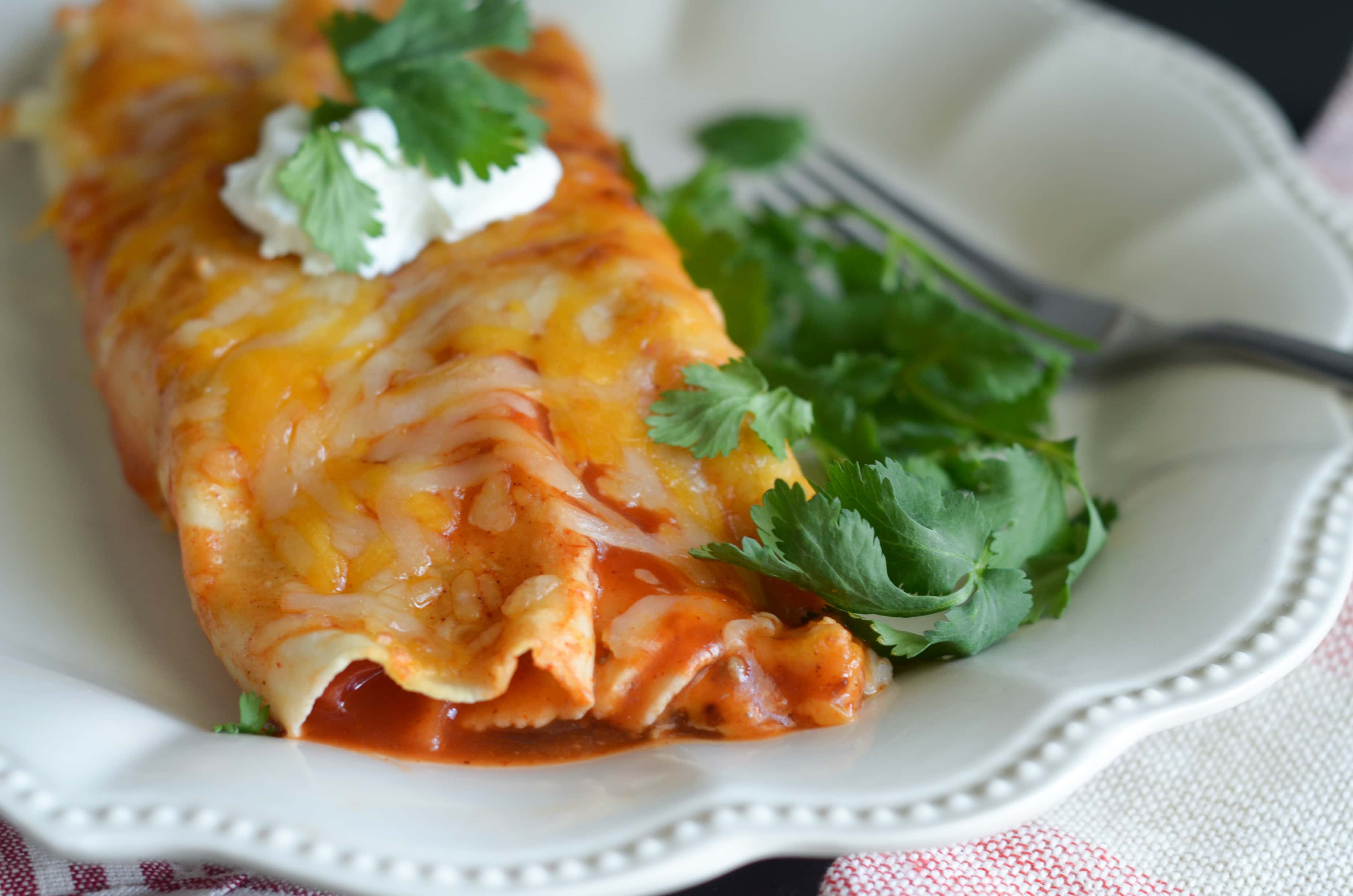 Air Fryer Cheesy Beef Enchiladas