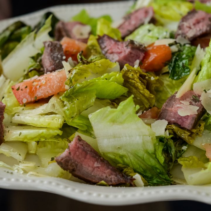 Image for Grilled Romaine Salad with Glazed Flank Steak
