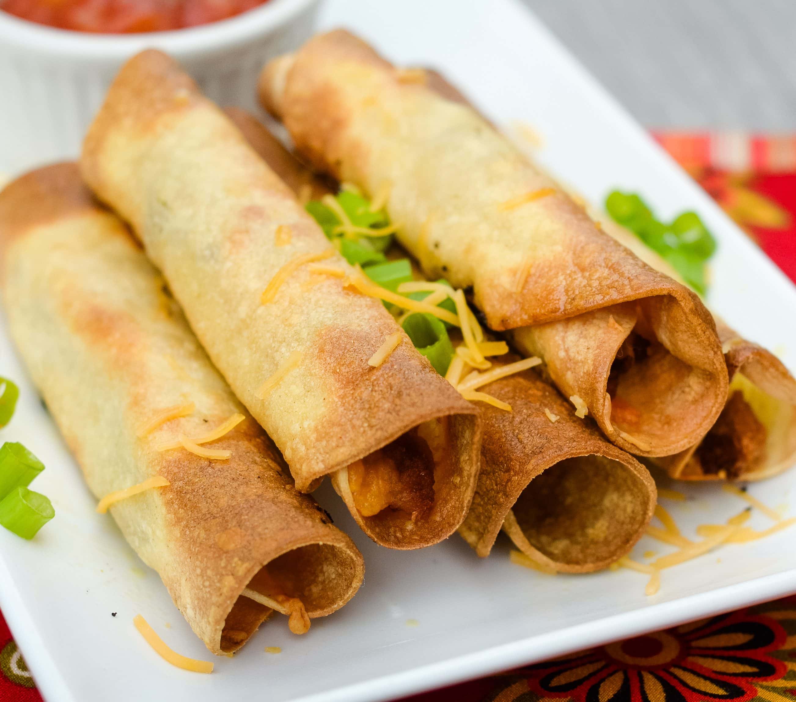 Air Fryer Beef and Bean Taquitos