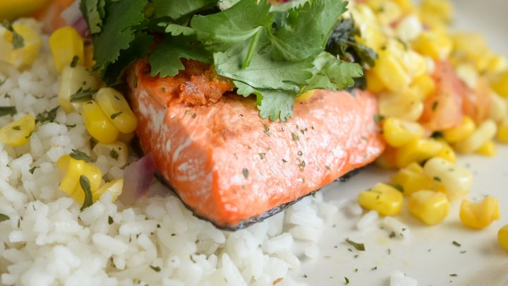 Image for Grilled Salmon with Roasted Corn Salsa