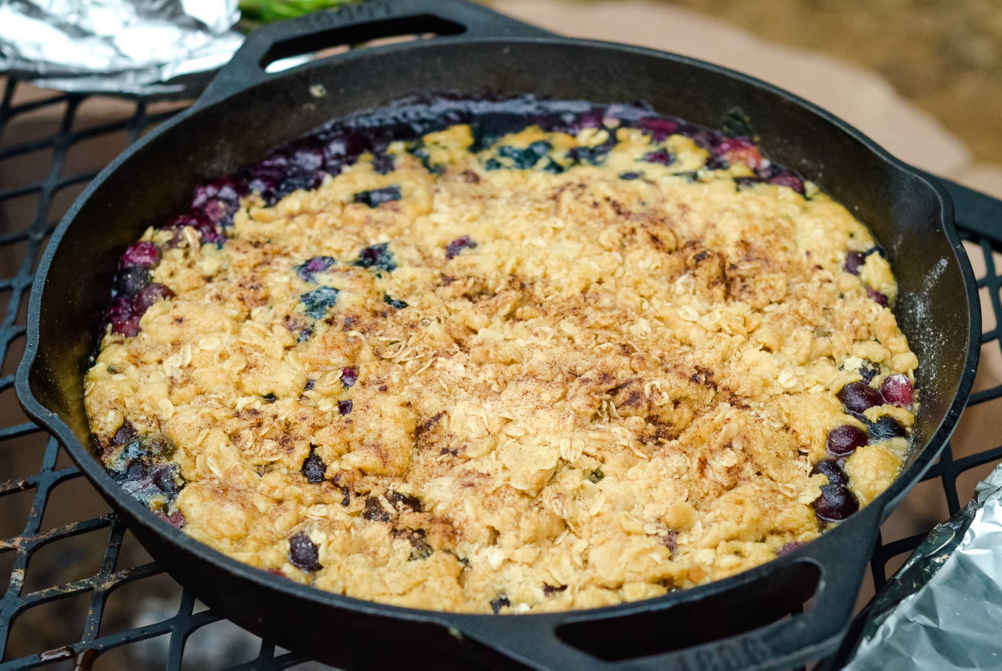 Campfire Blueberry Crisp