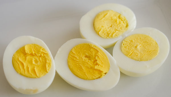 This image shows hard boiled eggs in the ninja foodi.