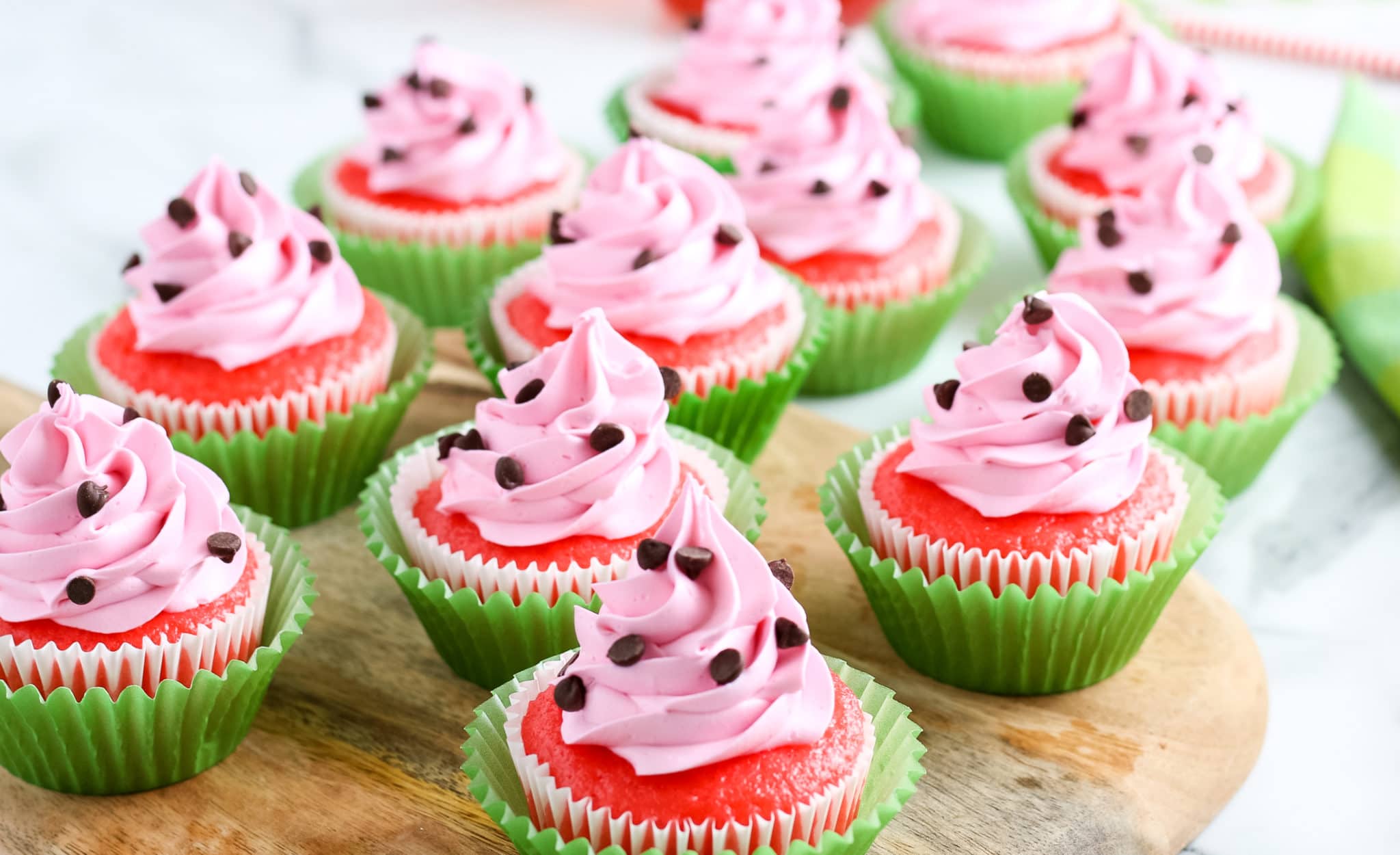 Easy Watermelon Cupcakes (Gluten-Free Optional)