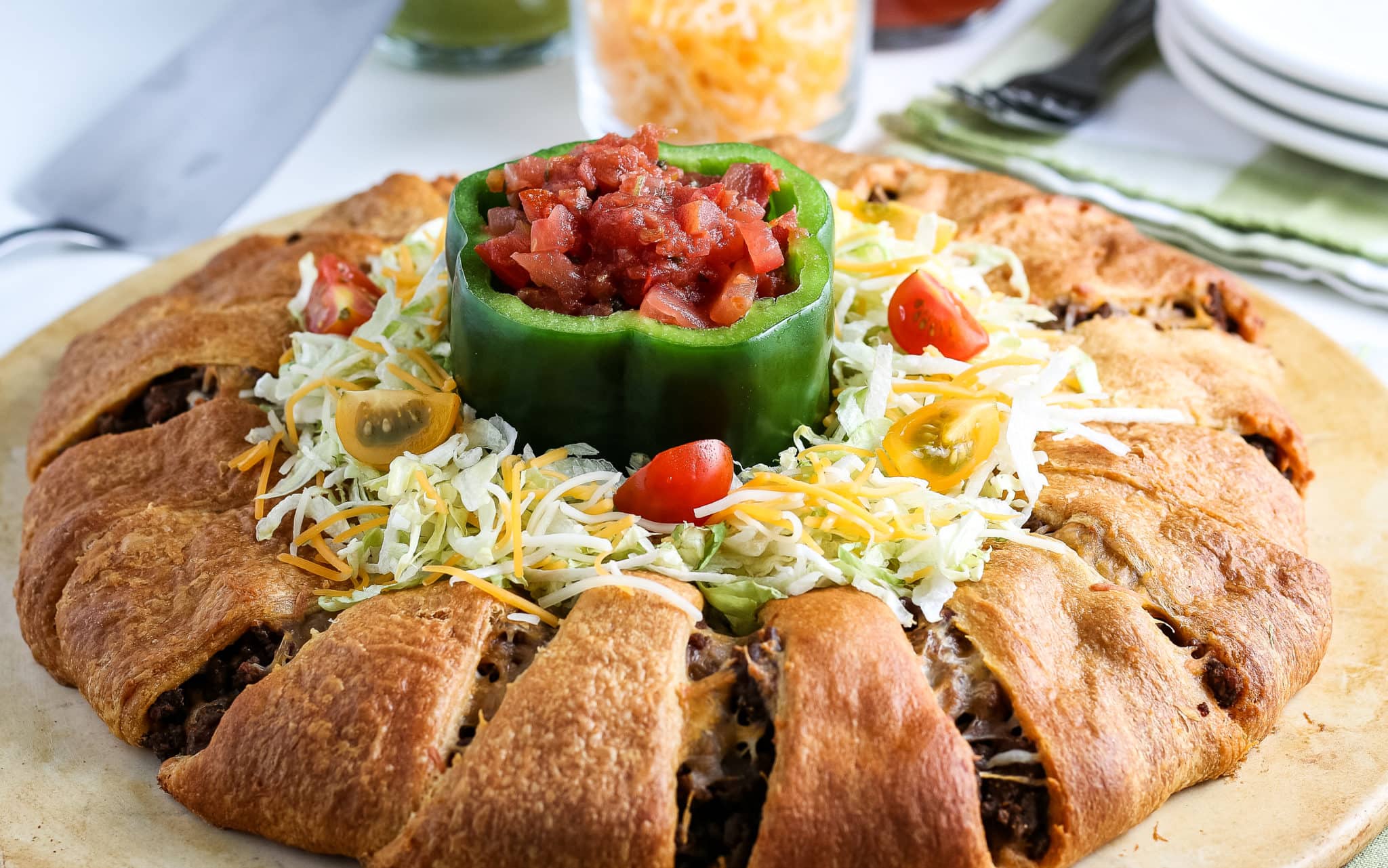 Easy Taco Ring with Crescent Rolls