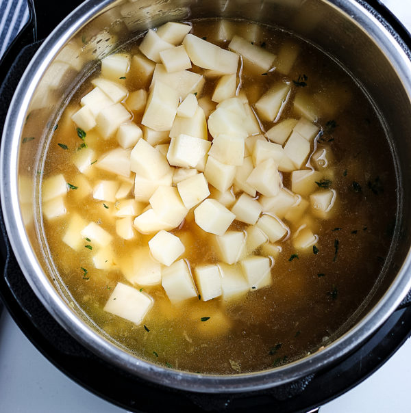 potatoes in pressure cooker for potato soup