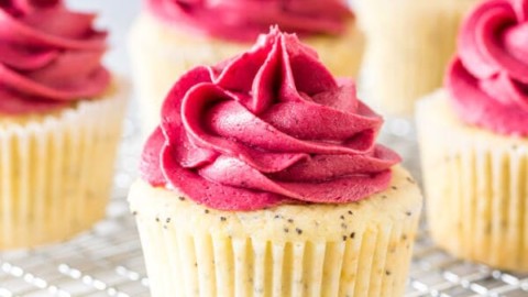 Image for Lemon Poppy Seed Cupcakes with Blackberry Frosting