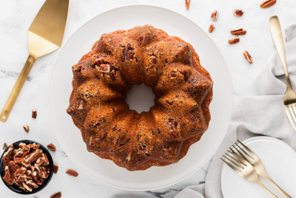 gluten free pecan rum cake