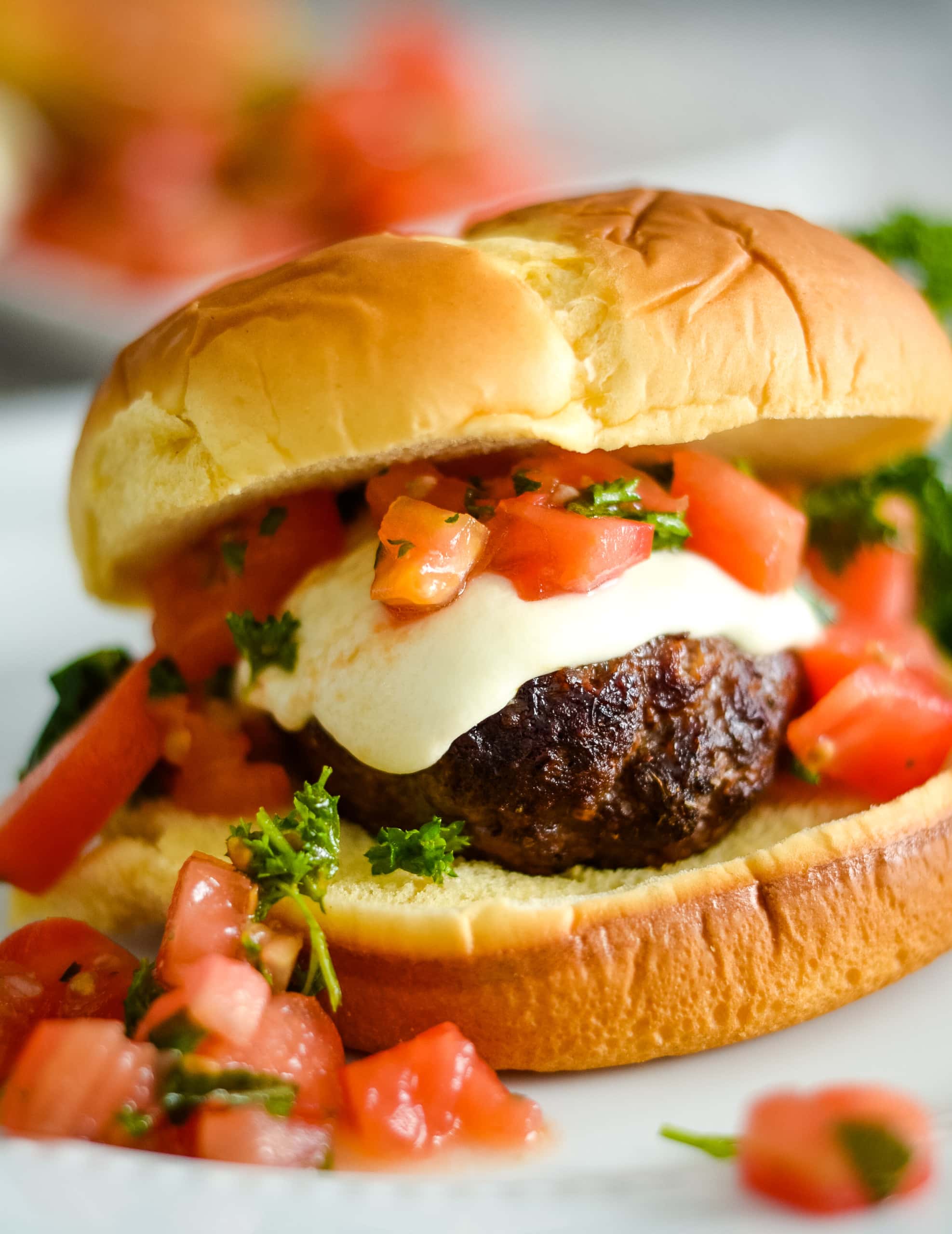 Easy Bruschetta Burgers