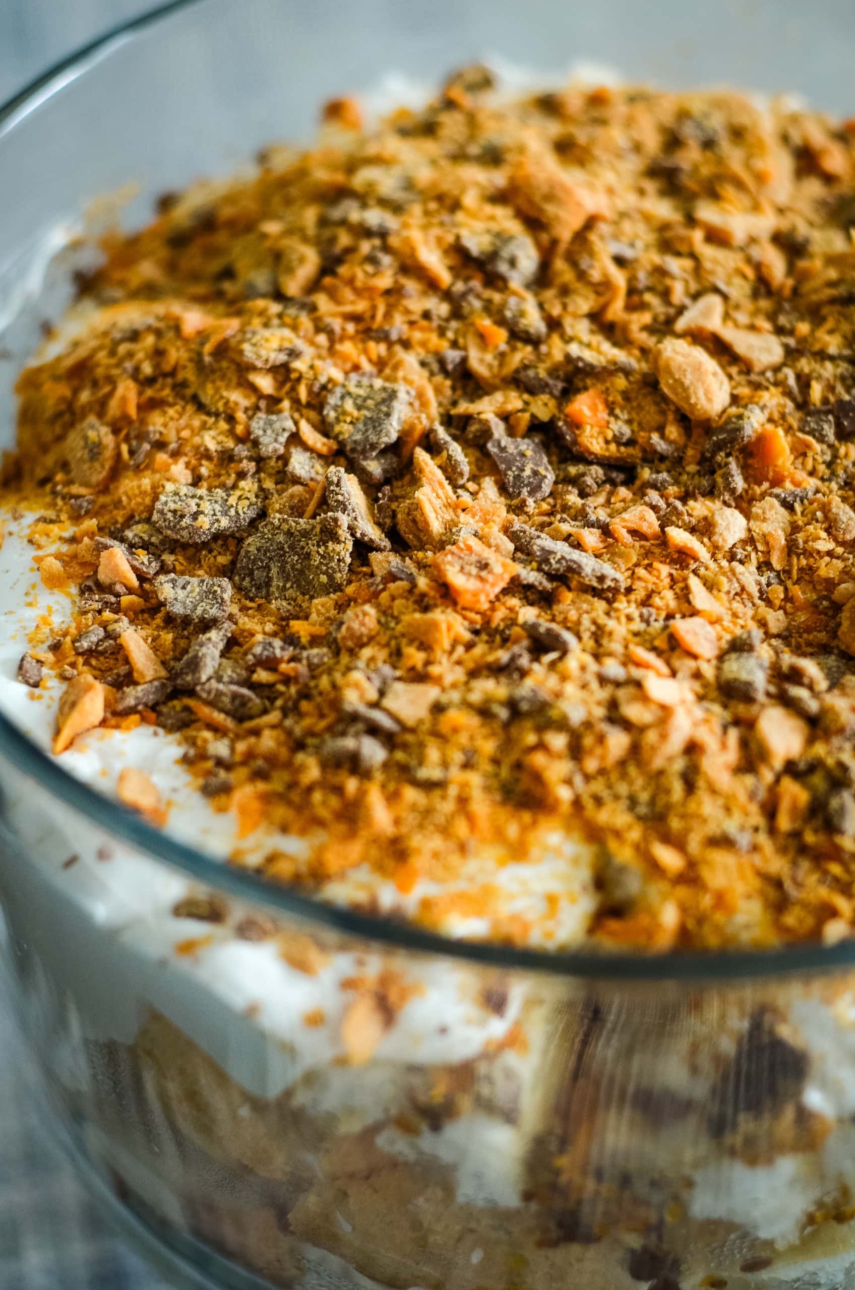 Gluten-Free Butterfinger Cream Cake