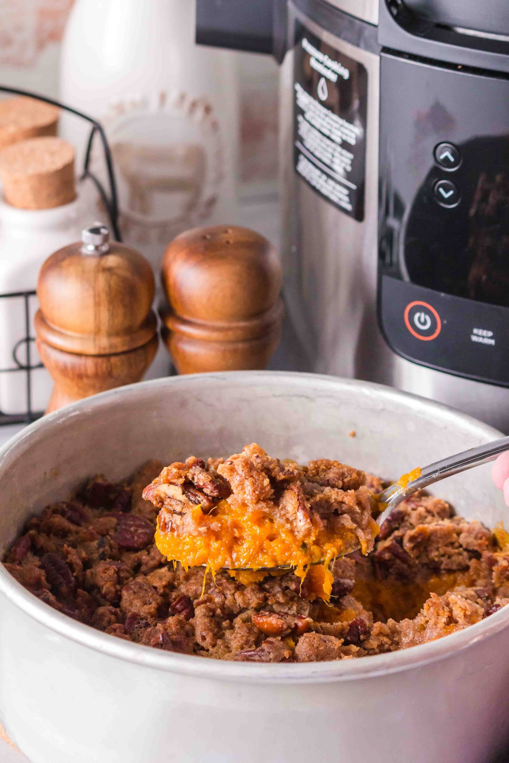 Baked Ninja Foodi Sweet Potato Casserole
