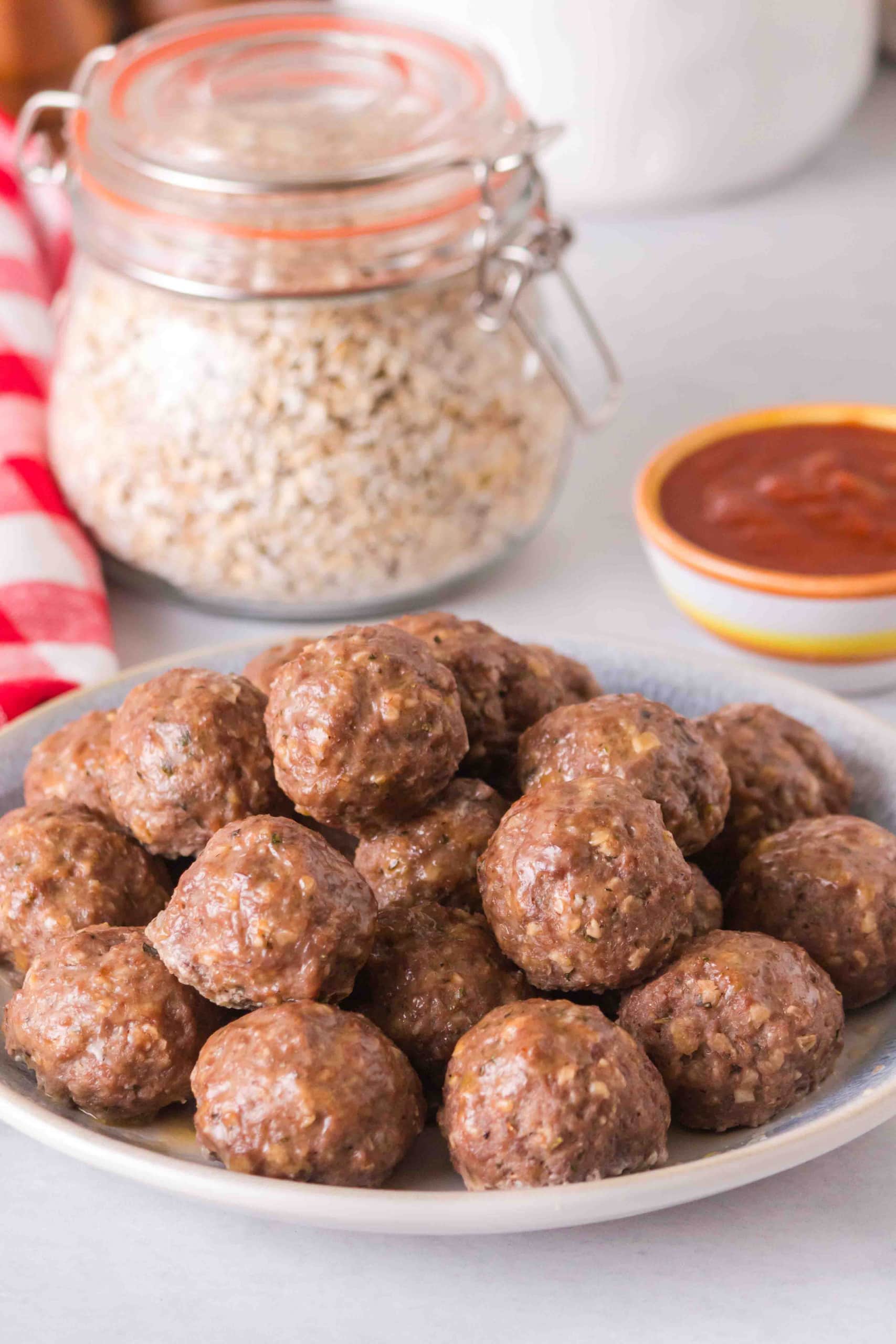 Baked Gluten Free Meatballs with Oatmeal