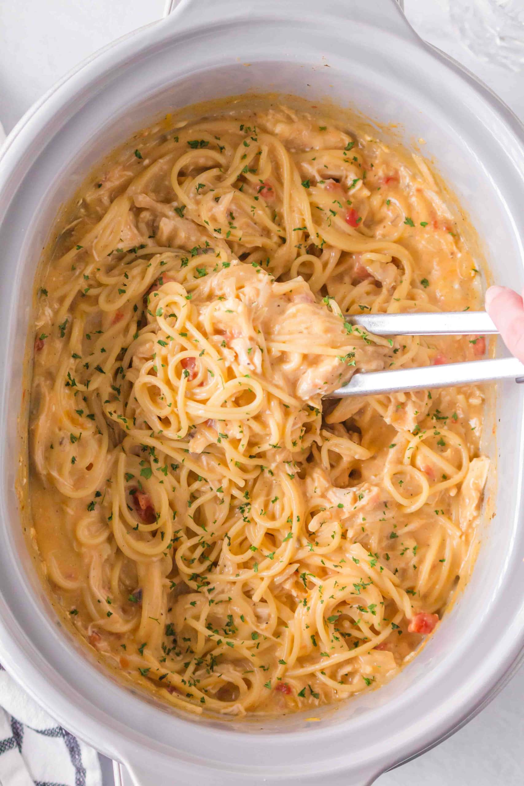 Gluten-Free Crockpot Chicken Spaghetti (Slow Cooker Recipe)