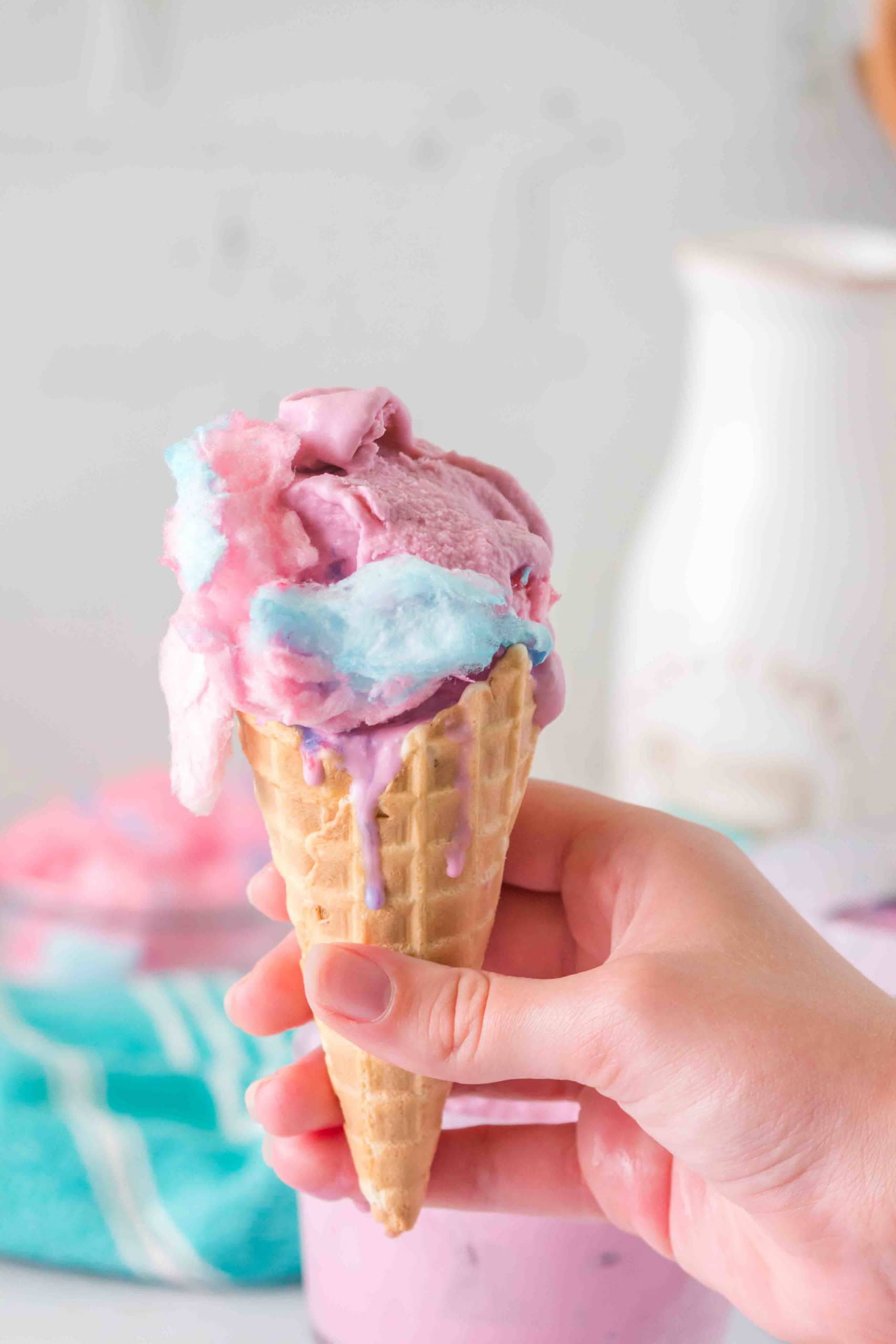 No Churn Cotton Candy Ice Cream