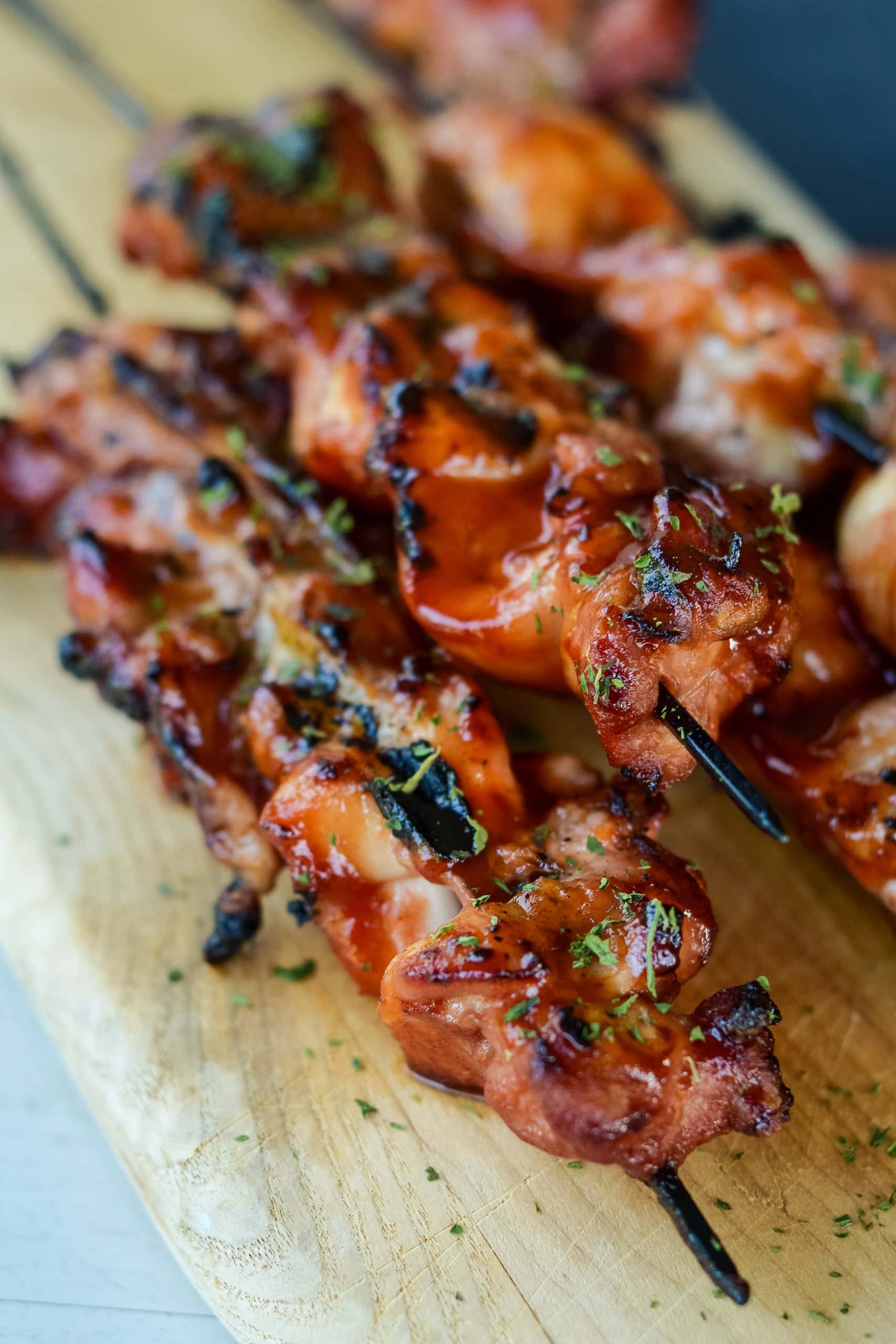 Pellet Grill Barbecue Chicken Skewers