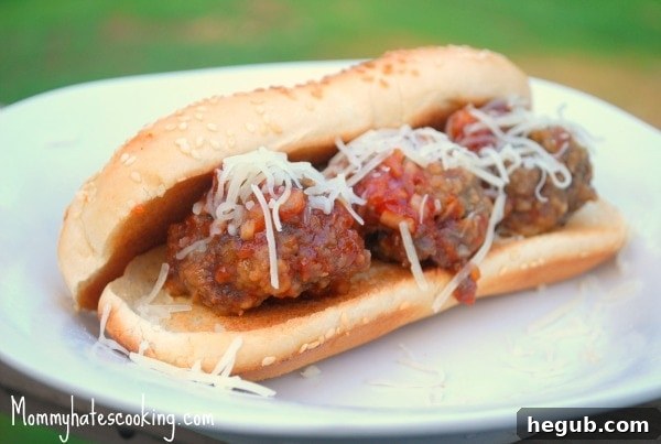 Tangy Meatball Sub: A Family Favorite Dinner Idea Delicious Tangy Meatball Sub with melted cheese and rich sauce on a toasted bun