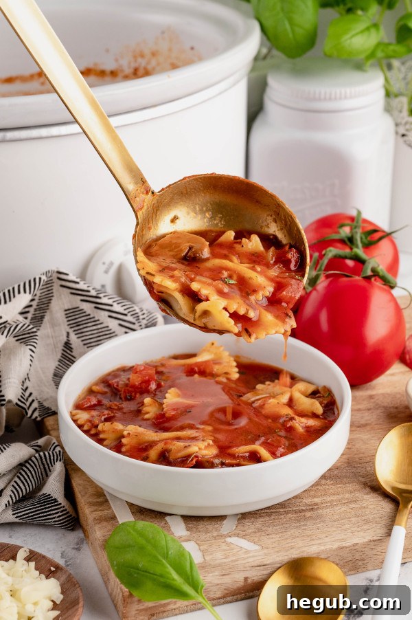Comforting Crockpot Pizza Soup 3 slow cooker pizza soup