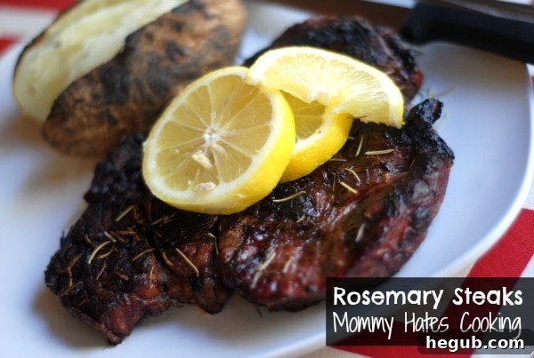 Grilled Rosemary Lemon Steaks, perfectly seared with aromatic herbs and bright lemon, ready for a spring meal.
