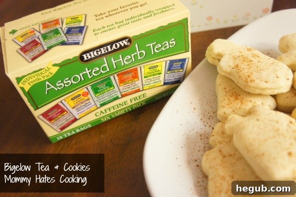 A warm mug of Bigelow Tea, symbolizing comfort and family moments