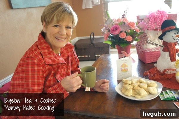 A beautiful spread of Bigelow Tea and Moravian Cookies, inviting comfort and fellowship