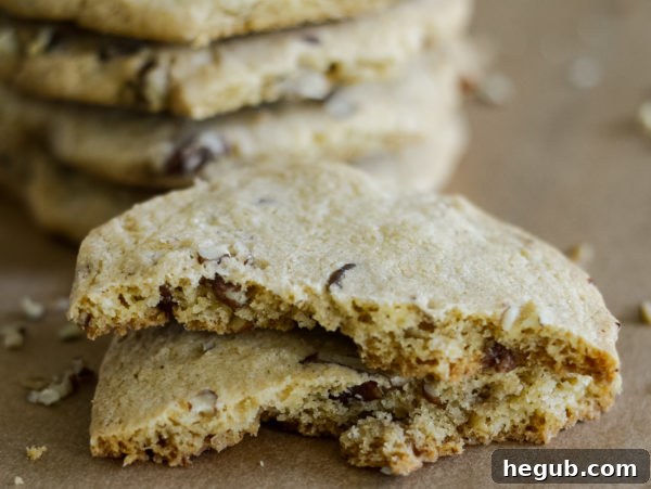 Close-up of Gluten-Free Pecan Sandies on a baking sheet