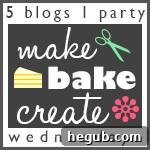 Make Bake Create community banner featuring fall leaves and baking elements, inviting engagement