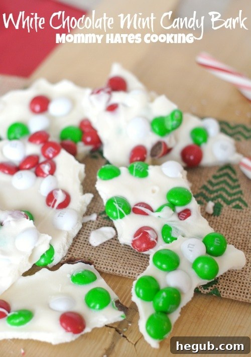 White Chocolate Mint Candy Bark - A perfect holiday treat