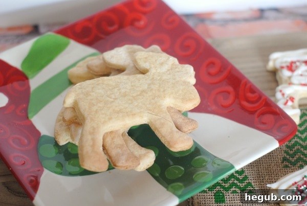 Perfectly shaped Old Fashioned Christmas Cookies after baking