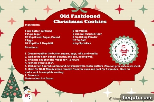 Free Printable for Old Fashioned Christmas Cookies with recipe