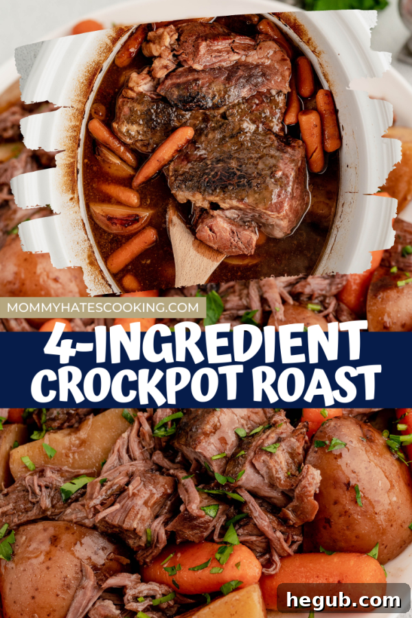 Tender 4-Ingredient Slow Cooker Roast Beef 10 Pin for 4-ingredient slow cooker roast beef recipe