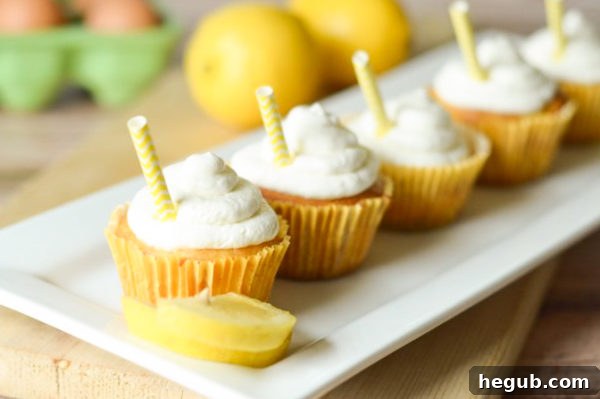 Lemonade Cupcakes baked from a box mix