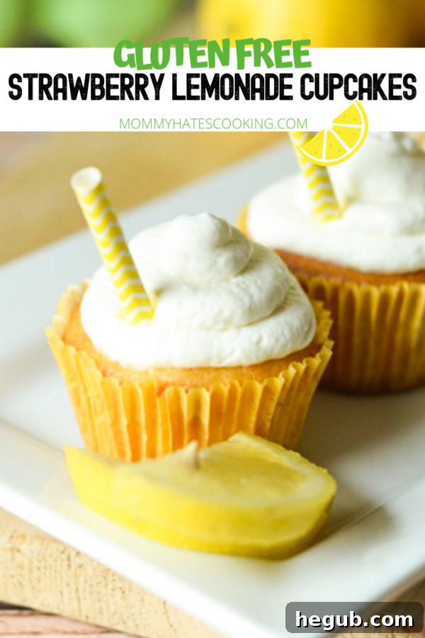 Gluten-Free Strawberry Lemonade Cupcakes close up
