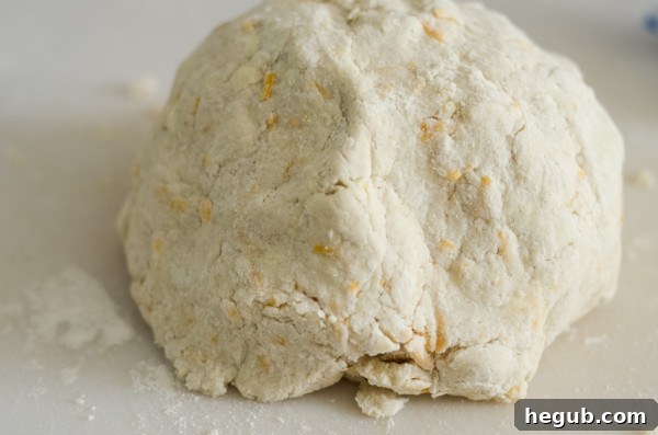 Close-up of ingredients for gluten-free cheddar bay biscuits, including cheese and flour blend
