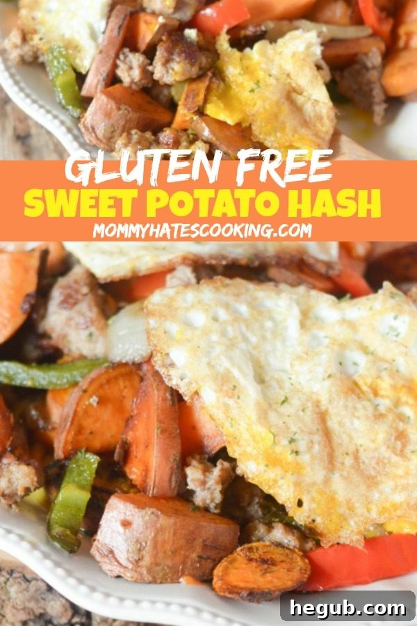 Hearty Gluten-Free Sweet Potato Hash with vegetables and a golden-brown crust