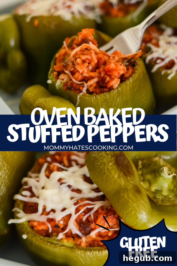 Stuffed peppers pin image for social media sharing