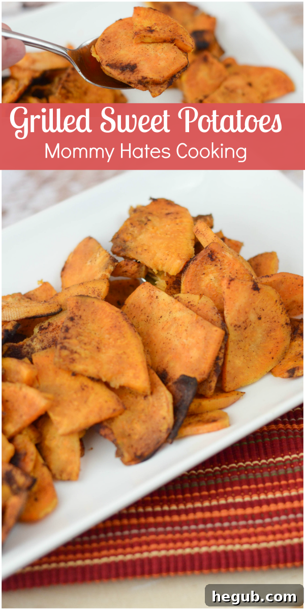 Delicious grilled sweet potato slices arranged on a plate