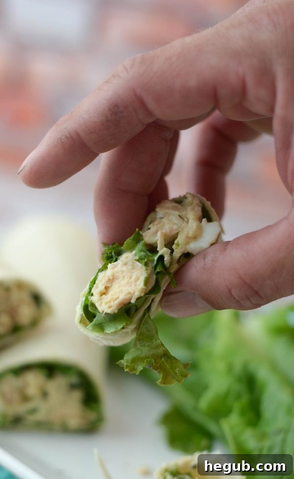 A vibrant platter of Tuna Salad Pinwheels, ready for serving.