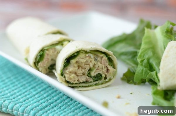 Several Tuna Salad Pinwheels arranged neatly, showcasing their appealing spiral shape.