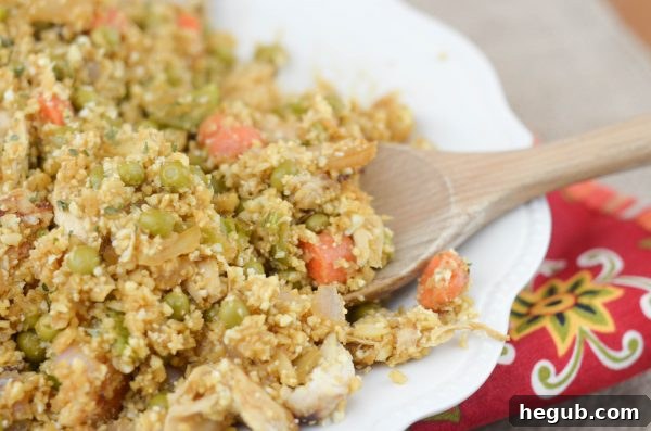 Cauliflower Fried Rice served in a bowl