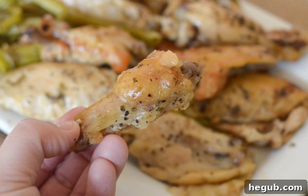 Slow Cooker Lemon Pepper Chicken wings and vegetables presented in a clean and appealing way.